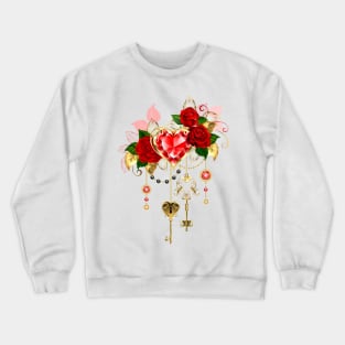 Ruby Heart with Roses Crewneck Sweatshirt